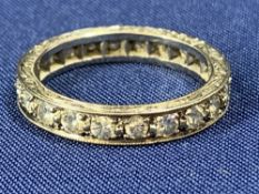 18CT WHITE GOLD DIAMOND SET FULL ETERNITY RING, approximately twenty two Swiss cut diamonds, total