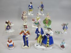 MIXED CONTINENTAL & OTHER CHINA FIGURINES, a parcel (some damage issues)