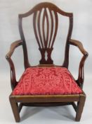 GEORGE III PERIOD MAHOGANY CHILD'S ELBOW CHAIR
