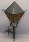 WALL MOUNTED EXTERIOR LANTERN LAMP, 112cms H, 49cms W