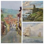 JILL STOREY watercolour - Northern Spain, 35 x 27cms, JOHN SELBY pastel - Danure Castle Ayrshire and