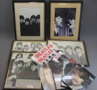 THE BEATLES MEMORABILIA to include a quantity of framed photographs and 'The Beatles are coming'