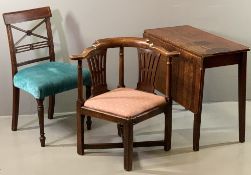 ANTIQUE & LATER FURNITURE PARCEL (3) to include an oak corner chair with swept arms, on turned