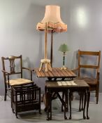 MIXED VINTAGE & LATER OCCASIONAL FURNITURE PARCEL including a folding teak picnic table, mahogany