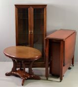 REPRODUCTION FURNITURE PARCEL (3) - to include a mahogany effect drop leaf dining table with storage
