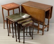 VINTAGE & LATER FURNITURE PARCEL (3) to include a drop leaf gate leg dining table, 74cms H, 75cms W,