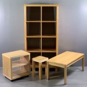 ULTRA MODERN LIGHT WOOD HOUSEHOLD FURNITURE (4) to include a Next Oslo eight shelf open unit, 171cms