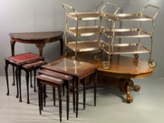 REPRODUCTION OCCASIONAL FURNITURE PARCEL (6) to include a twin pedestal oak effect coffee table on