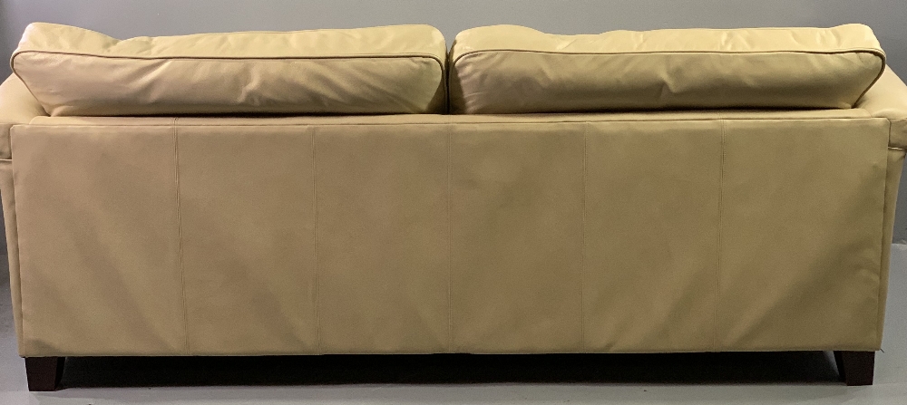 MODERN CREAM LEATHER SETTEE having large double cushions, 85cms H, 226cms W, 93cms D - Image 5 of 5