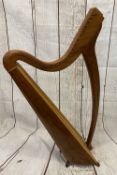 LEARNER/STUDENT HARP having thirty four strings, 116cms H overall, 34cms W maximum