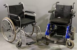 MOBILITY AID WHEELCHAIRS (2) to include a motor assisted wheelchair with charger, 90cms H, 63cms