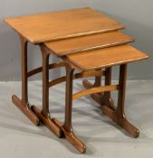 G-PLAN MID CENTURY TEAK NEST OF THREE TABLES, 52cms H, 56cms W, 40.5cms D the largest