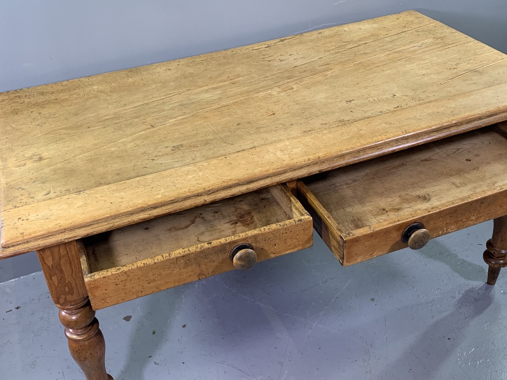 MID 19th CENTURY SYCAMORE FARMHOUSE KITCHEN/DAIRY TABLE, scratch top with edge moulding, the - Image 4 of 4