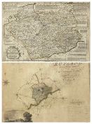 ANTIQUARIAN MAPS - Leicester & Rutland by Bowen, 23 x 33cms and County of Rutland by Greenwood, 58 x