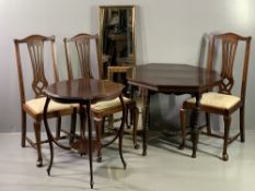 CIRCA 1900 & LATER FURNITURE PARCEL (7) to include an octagonal topped table with turned supports