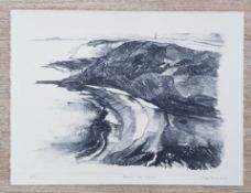 KAREN PEARCE stone plate limited edition (18/18) lithograph - entitled 'From Alltwen to Pendinas',