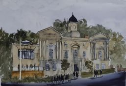 PHILIP ROSS watercolour - entitled 'The Custom House, Penarth', 53 x 68cms, framed in black