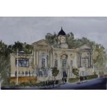 PHILIP ROSS watercolour - entitled 'The Custom House, Penarth', 53 x 68cms, framed in black