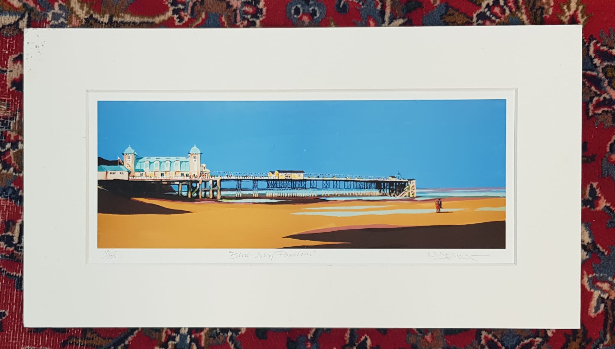 MEL BURGAM limited edition (19/195) print - entitled 'Penarth', signed, mounted, 18 x 43.5c - Image 2 of 2