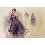 JOHN MACFARLANE mixed media - entitled 'Swan Lake - The Royal Ballet', 57 x 72cms, glazed, mounted