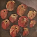 DAVID GOULD acrylic, gouache and watercolour - entitled '10 Apples', 48 x 48cms, glazed with a light