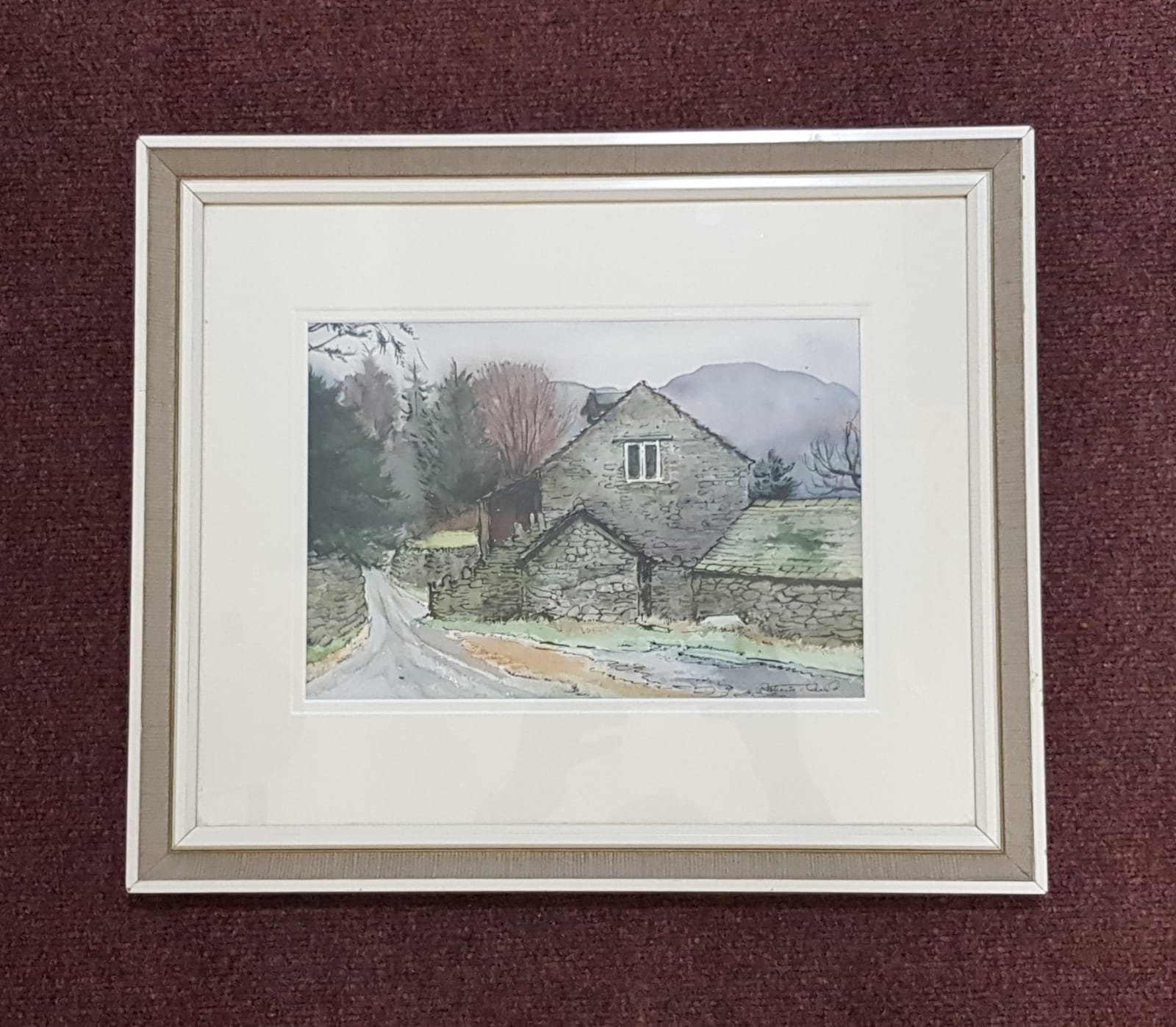 PATIENCE ARNOLD watercolour - entitled 'A Lake District View', 38 x 48cms, framed in white - Image 2 of 3