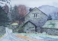 PATIENCE ARNOLD watercolour - entitled 'A Lake District View', 38 x 48cms, framed in white