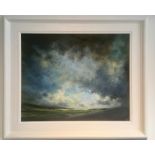 HUW RICHARDS EVANS oil on canvas - entitled 'Light of my Life 2', 60 x 60cms, framed in white