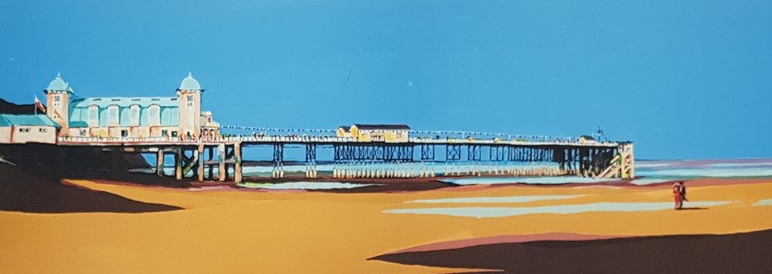 MEL BURGAM limited edition (19/195) print - entitled 'Penarth', signed, mounted, 18 x 43.5c