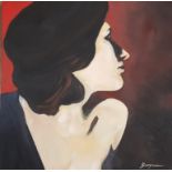 MEL BURGAM oil on canvas - entitled 'Elegant Lady', 103 x 80cms, stretched canvas, ready to hang
