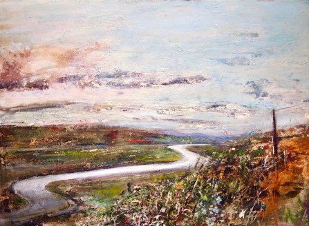 PETER KETTLE mixed media on canvas - entitled 'Ogmore by Sea Estuary 2', 64 x 85cms