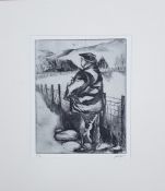 EURFRYN LEWIS limited edition (10/25) print - entitled 'Dad', signed and mounted, 30 x 30cms