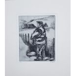 EURFRYN LEWIS limited edition (10/25) print - entitled 'Dad', signed and mounted, 30 x 30cms