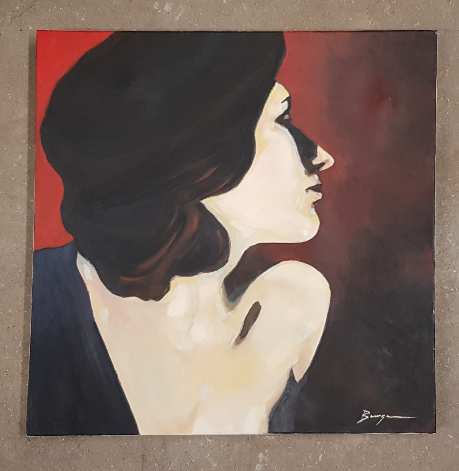 MEL BURGAM oil on canvas - entitled 'Elegant Lady', 103 x 80cms, stretched canvas, ready to hang - Image 2 of 4