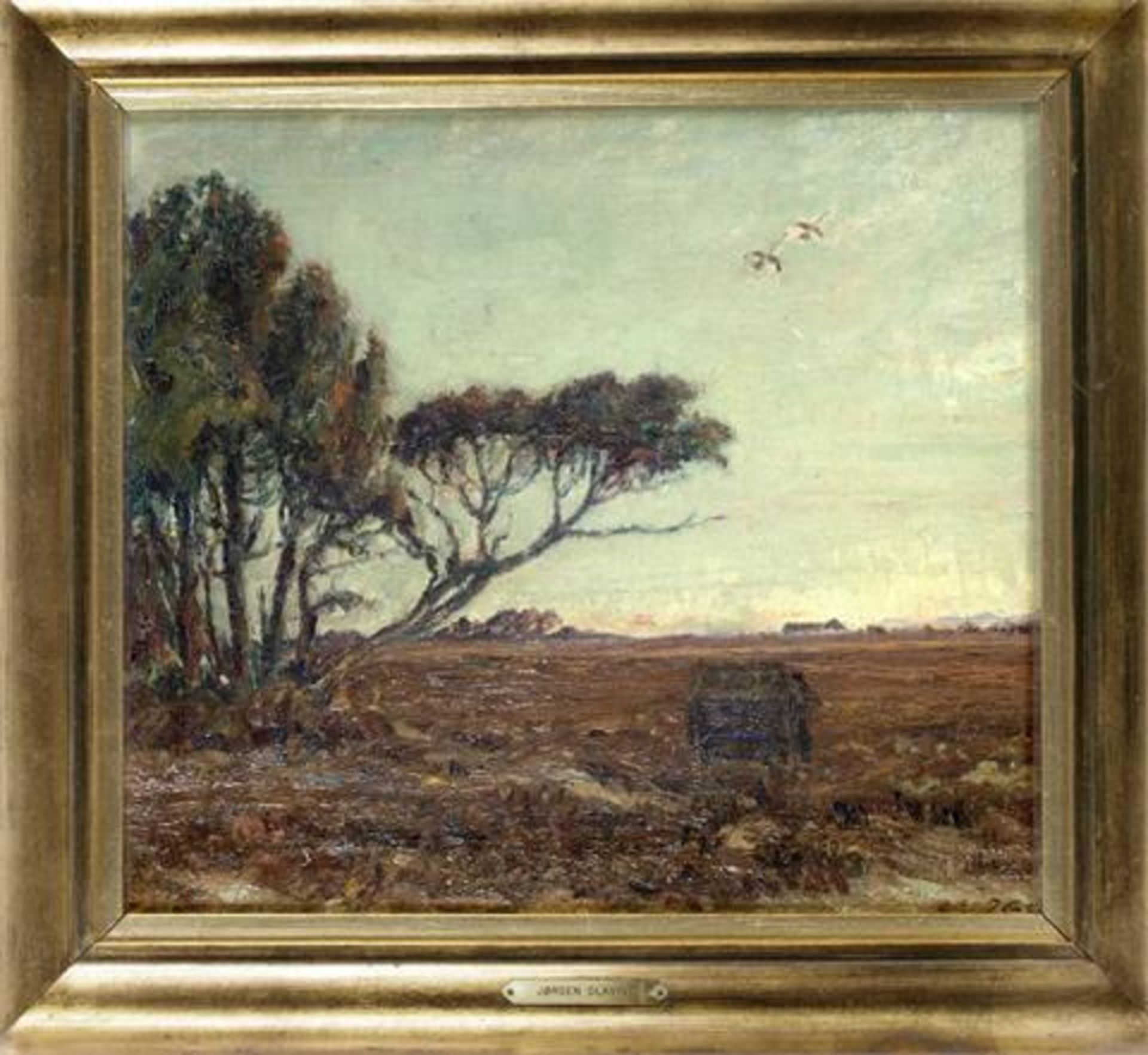 Jørgen Glavind, skandinavischer Maler um 1900, Landschaft, Öl auf Lwd. über Karton, rest. u.