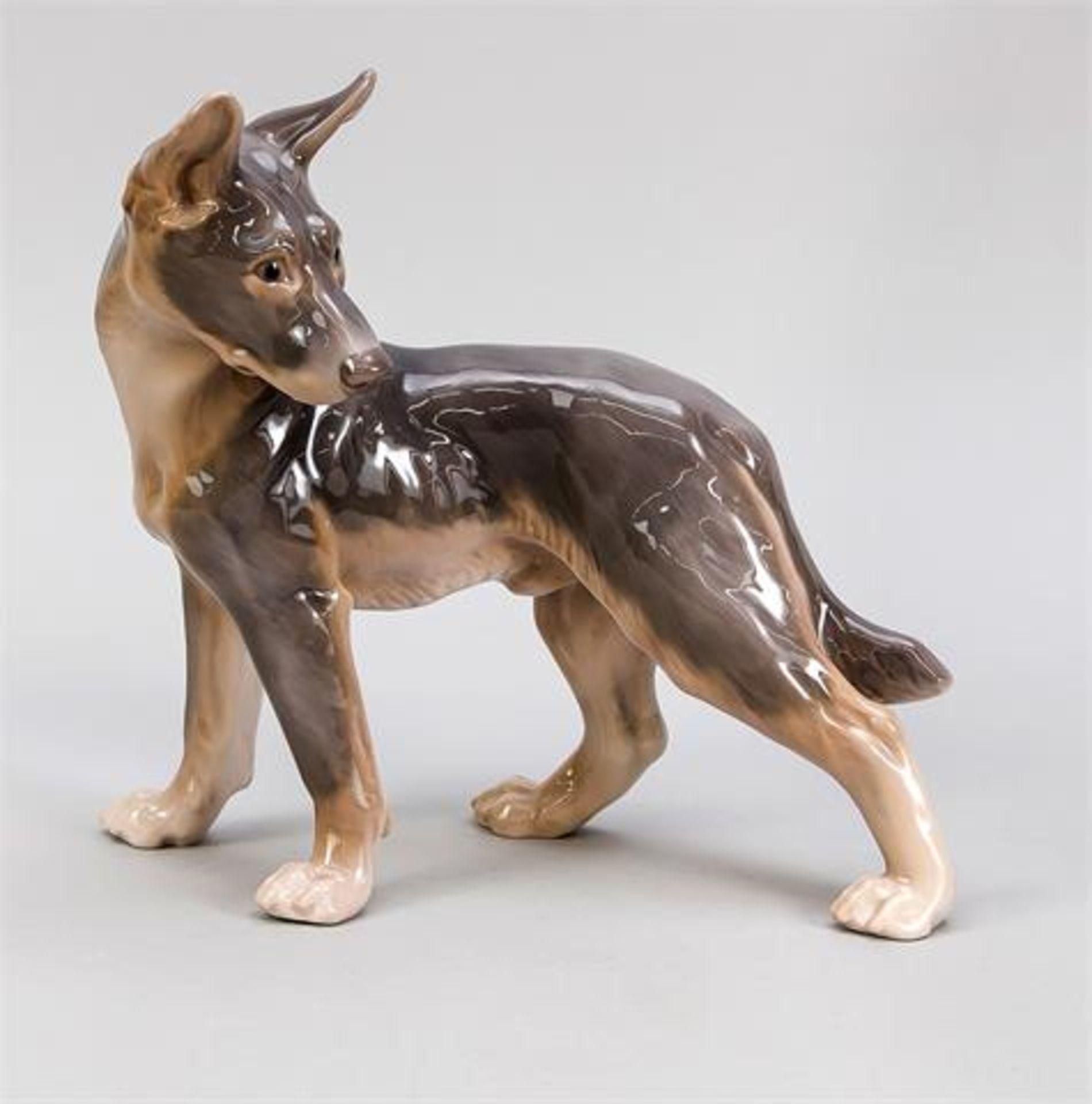 Deutscher Schäferhund, Bing & Gröndahl, Kopenhagen, Marke 1950-70, 1. W., Entwurf Lauritz Jensen (