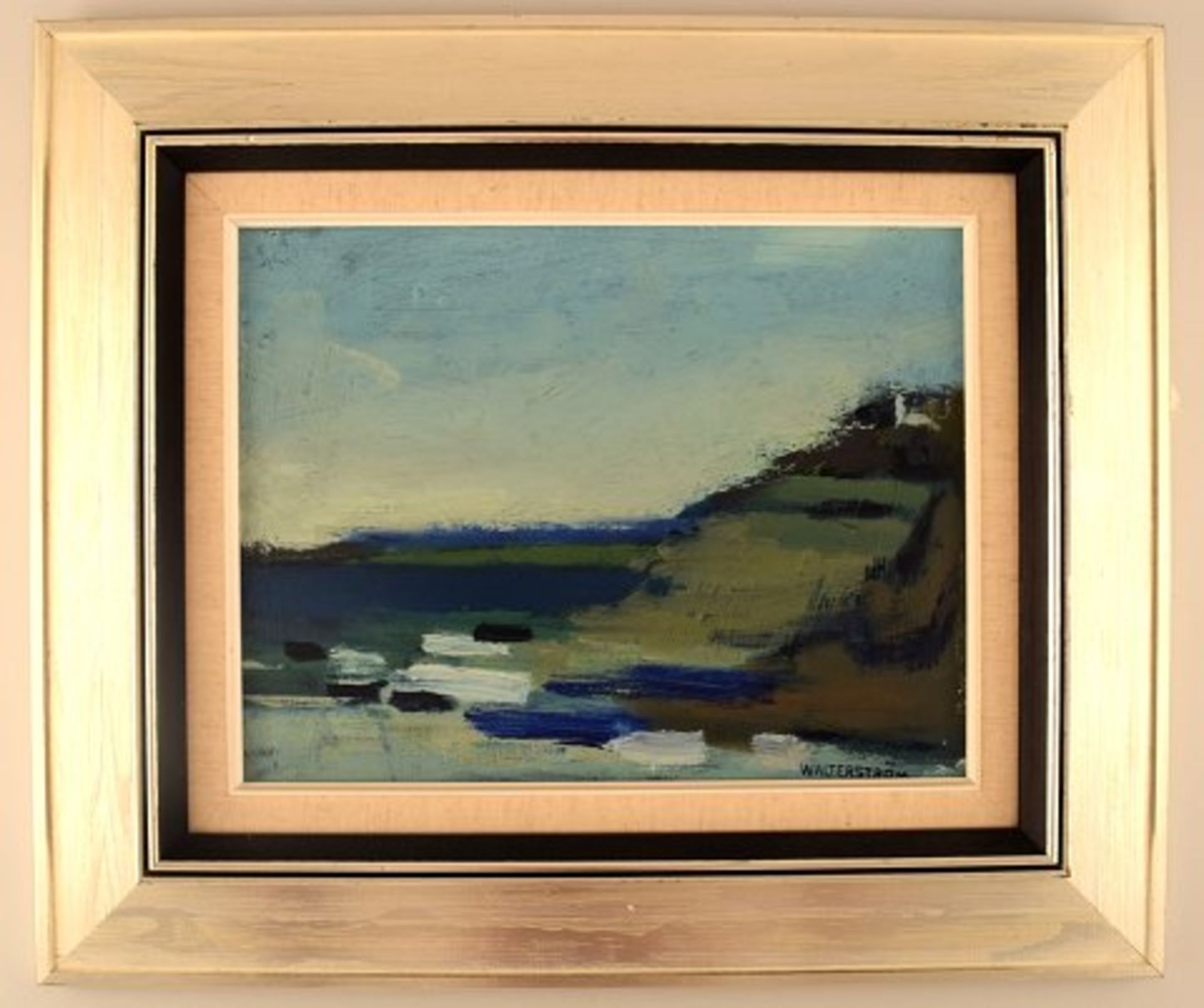 Nils Ingvar Walterström (1920-1988), Schweden. Öl auf Leinwand. Moderne Landschaft. 1960er Jahre.