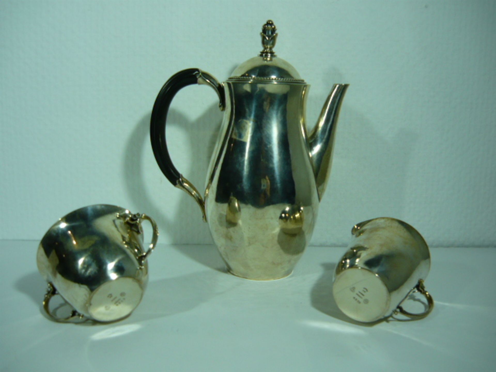 Georg Jensen. Dreiteiliges Set in 925 Sterling Silber. Harald Nielsen. Modelle 456A, Milch und - Bild 2 aus 2