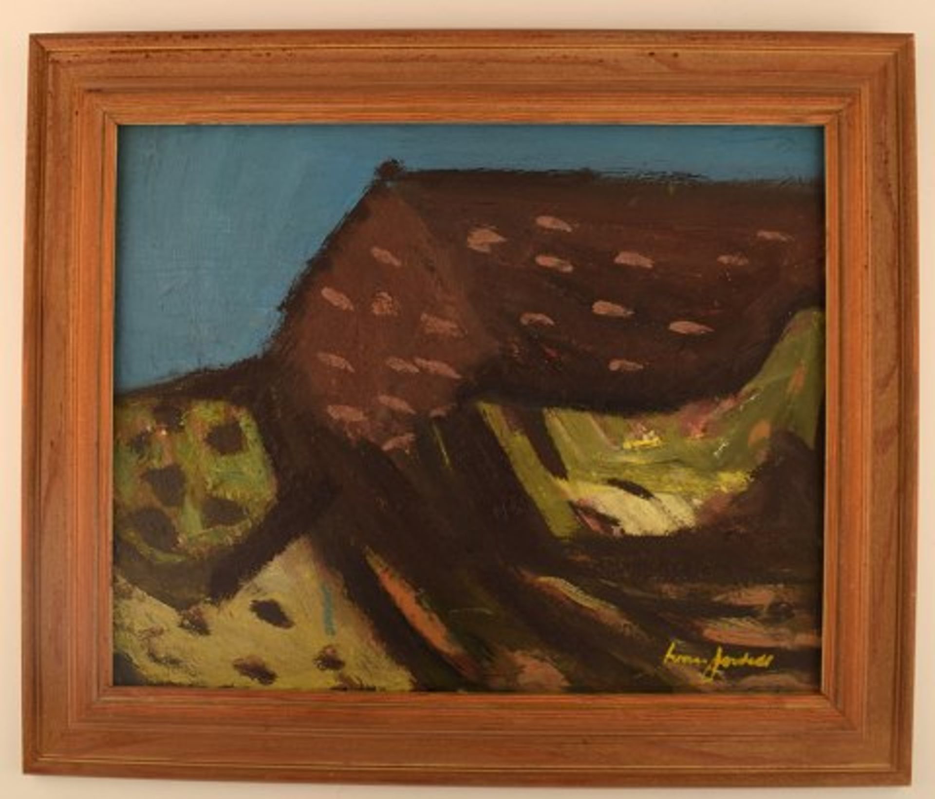 Ivan Jordell (1901-1965) Schweden. Öl auf Platte. Moderne Landschaft. Mitte des 20. Jahrhunderts.