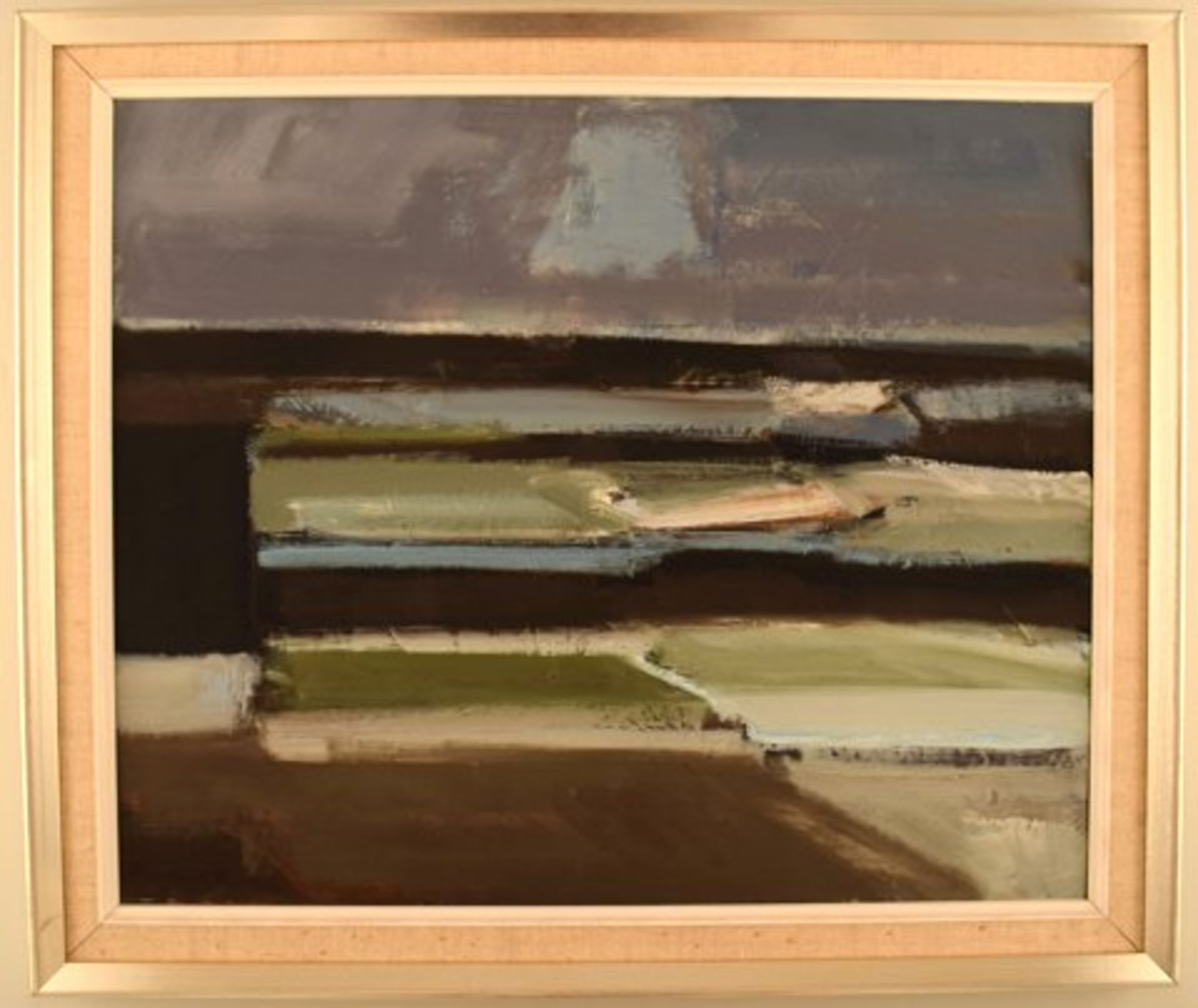 Frans Vester Pedersen (1934-1972). Moderne Landschaft. Öl auf Leinwand. Sig. Ca. 38x45cm.