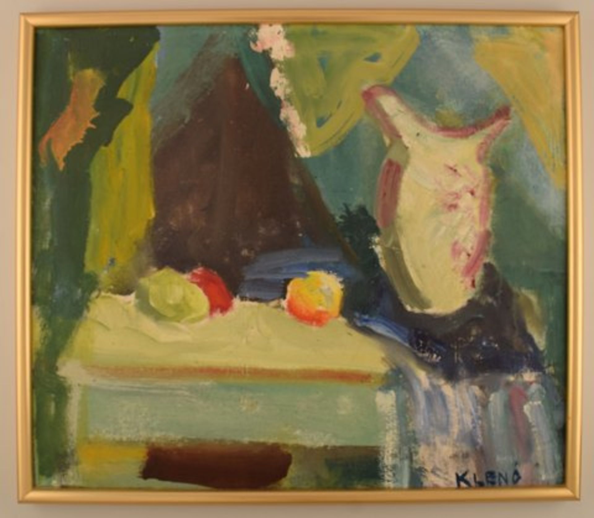 Evgenij Klenø (1921–2005), Dänemark. Öl auf Leinwand. Modernistisches Stillleben. 1960er Jahre. Sig.
