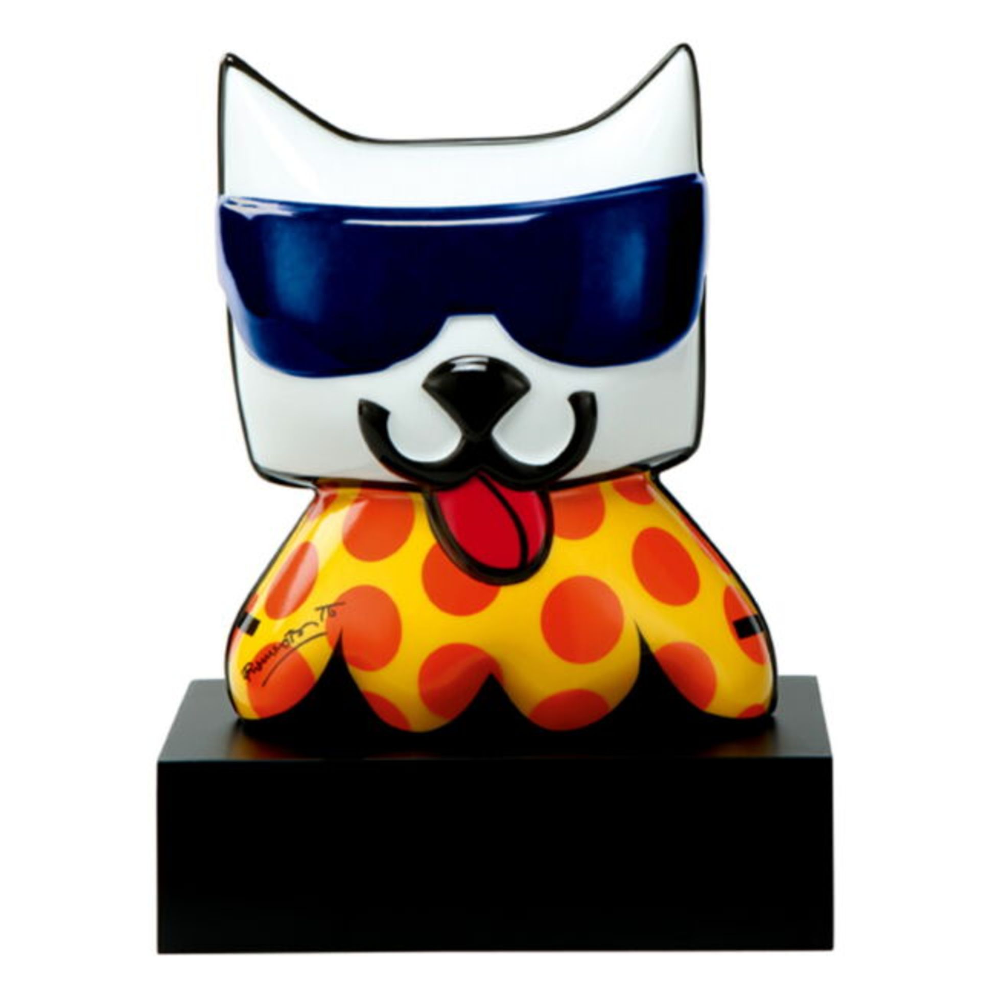 Romero Britto für Artis Orbis. Katze (Porzellan) auf Sockel. H. ca. 20cm. In OVP. KOSTENLOSER