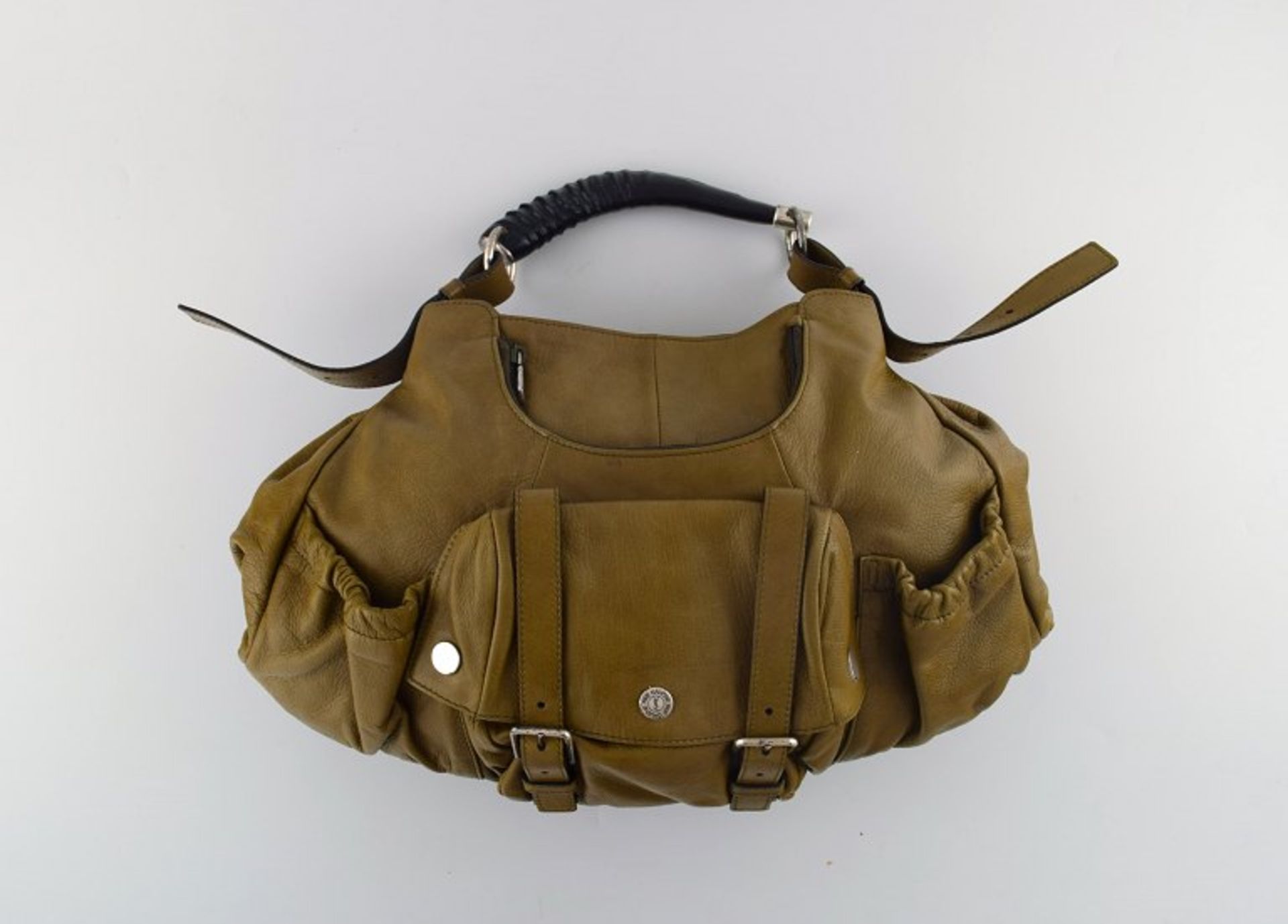 YVES SAINT LAURENT RIVE GAUCHE Handtasche aus olivbraunem Leder. 1960er / 70er Jahre. 100% echt.