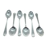 Set of 6 Silver Golf Teaspoons. Walker and Hall, Sheffield, 1933. 80 g.