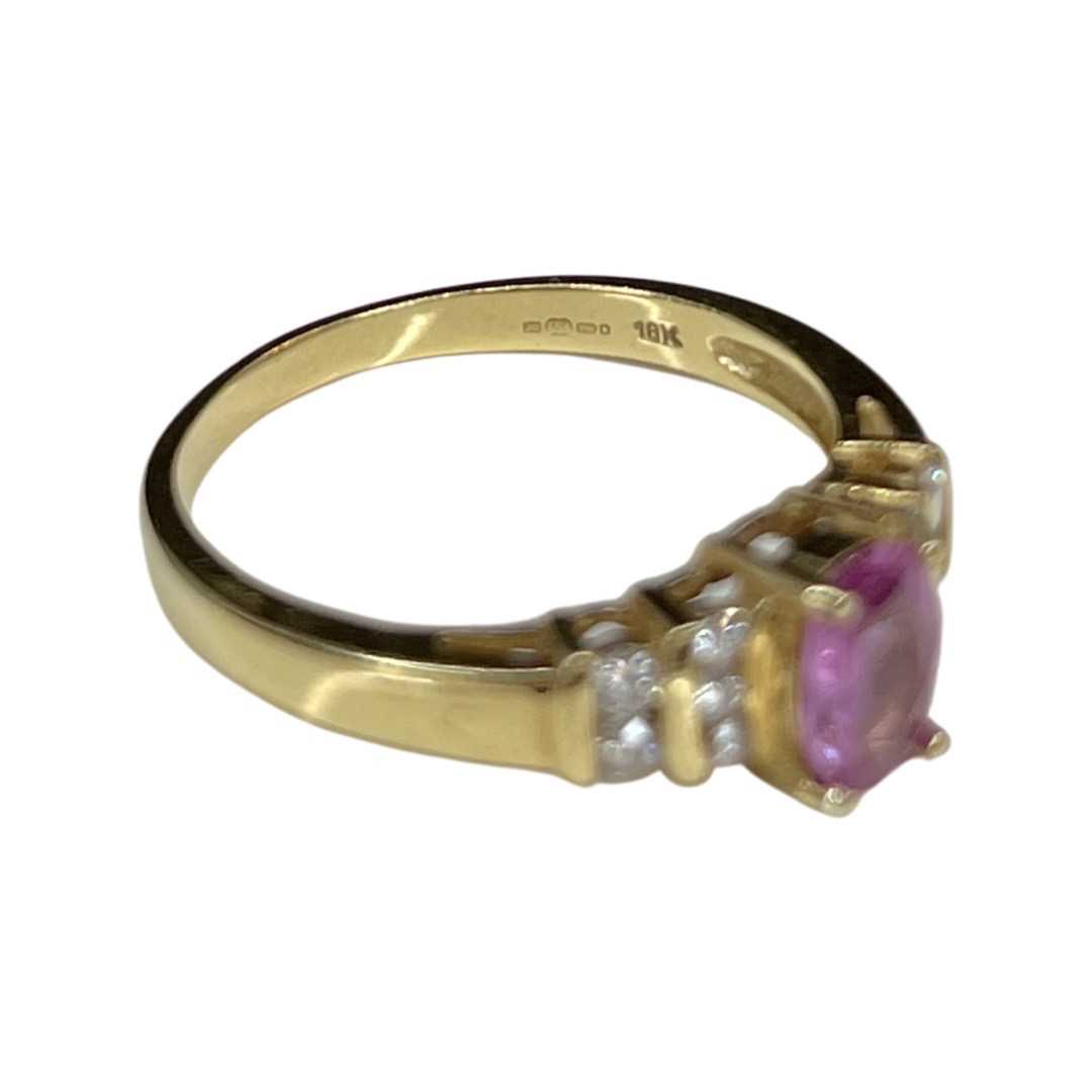 18ct Gold Pink Sapphire And Diamond Ring - Image 3 of 3