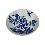 18th Century Worcester blue and white saucer ‘Birds in Branches’.