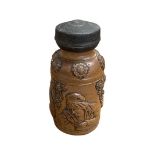 A rare early 19th century salt glazed snuff jar from the Brampton factory,