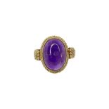 9ct Gold And Cabochon Amethyst Ring ( 5 grams )