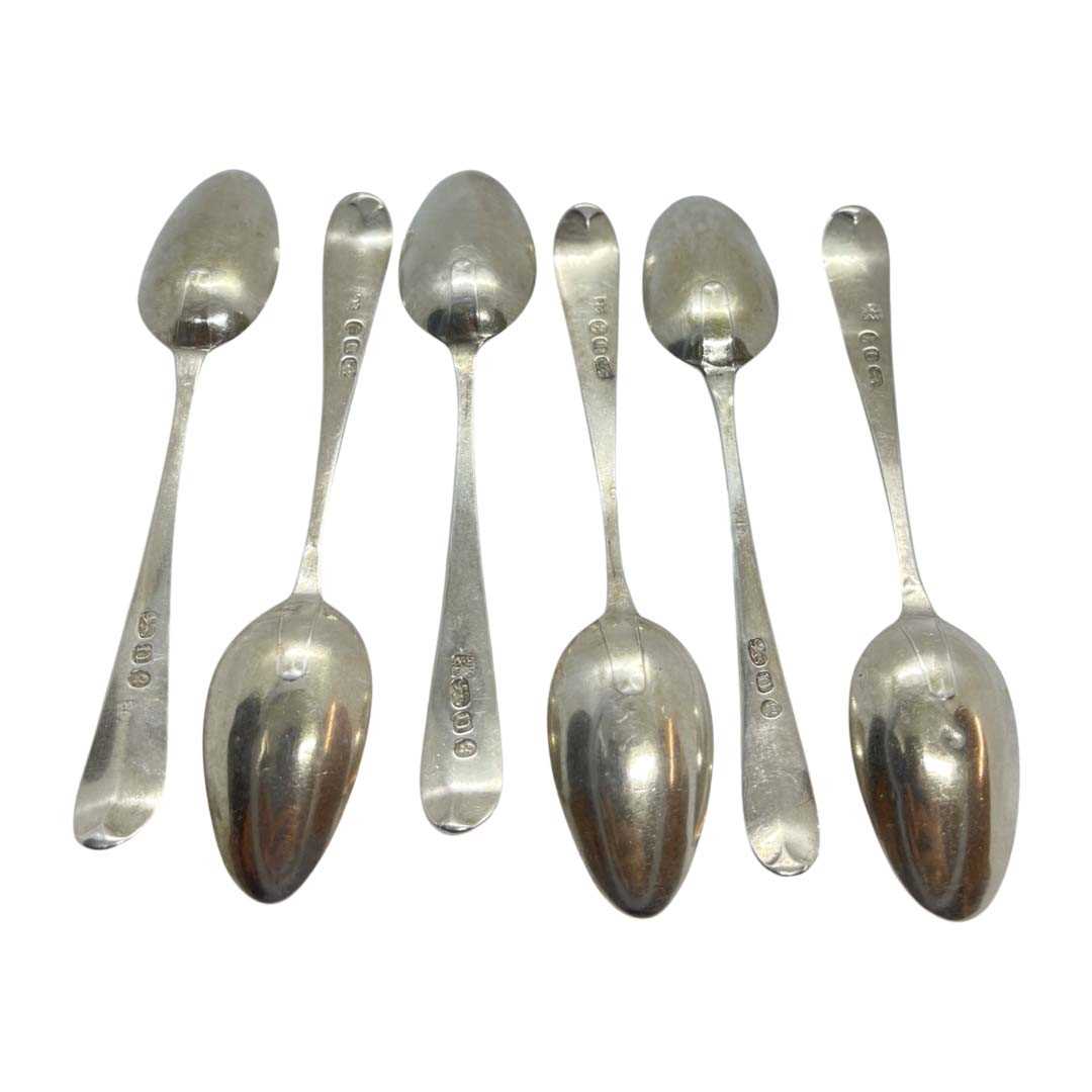 Set of 6 Georgian Silver Teaspoons. Samuel Godbehere and Edward Wigan, London 1788, 61 g. - Image 2 of 3