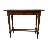 Reproduction mahogany side table with 3 drawers